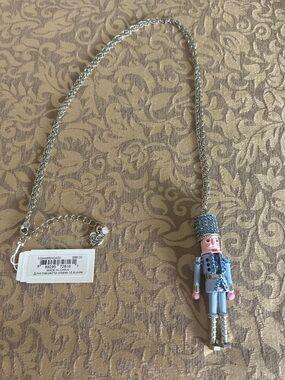 New! Betsey Johnson Blue Nutcracker Long Pendant Necklace Crystal 2025